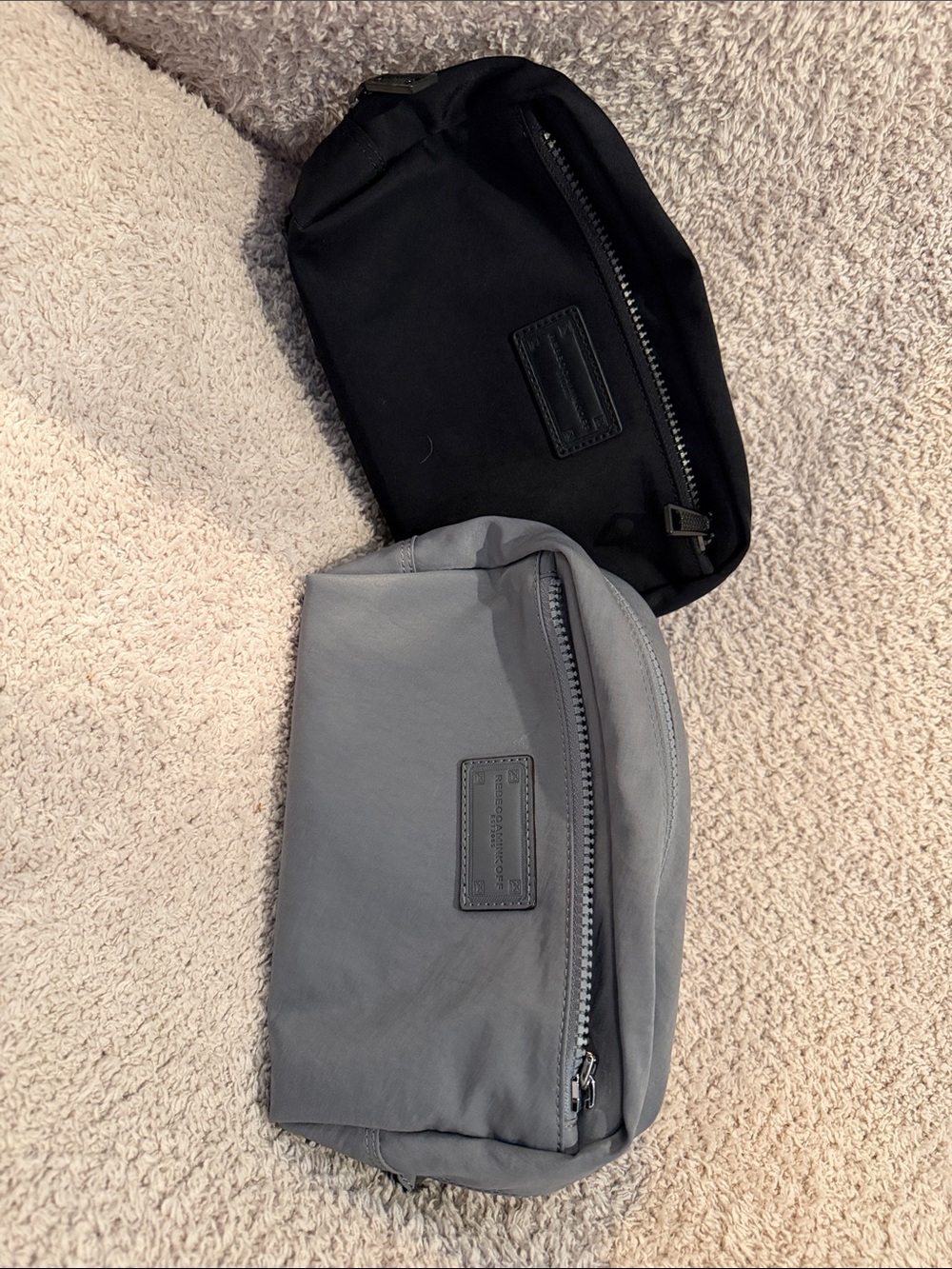 Rebecca Minkoff Black and Gray Cosmetic Pouch Duo